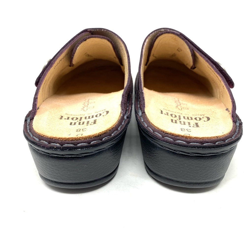 Finn Comfort Santafe-S Mule Clogs Bear Nubuck/Plum Leather Size 38 NIB - Picture 4 of 7